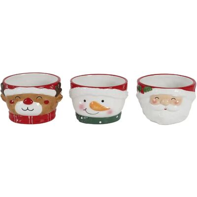 Linnea lot de 3 bols en grès relief Christmas Time - Publicité Linnea lot de 3 bols en grès relief Christmas Time - Publicité