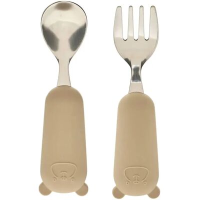 ATMOSPHERA Set Couverts Enfant Yum 16cm Beige - Publicité ATMOSPHERA Set Couverts Enfant Yum 16cm Beige - Publicité