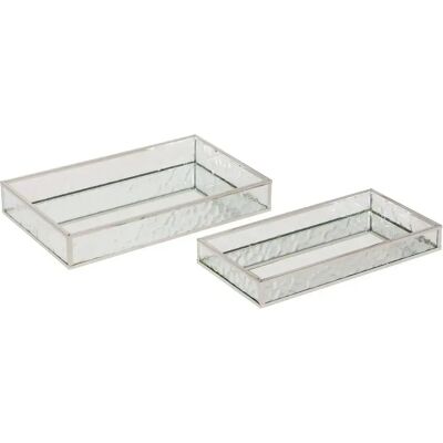 ATMOSPHERA Lot de 2 Plateaux Miroir en Verre Ania 28cm Argent - Publicité ATMOSPHERA Lot de 2 Plateaux Miroir en Verre Ania 28cm Argent - Publicité