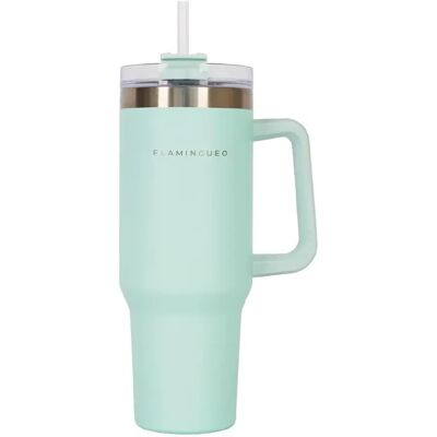 Flamingueo Mug Thermique En Acier Inoxydable Bleu - Chaud & Froid 1.18L - Publicité Flamingueo Mug Thermique En Acier Inoxydable Bleu - Chaud & Froid 1.18L - Publicité