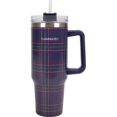 Flamingueo Mug isotherme avec paille acier inoxydable 1,18 litres Bleu - Publicité Flamingueo Mug isotherme avec paille acier inoxydable 1,18 litres Bleu - Publicité