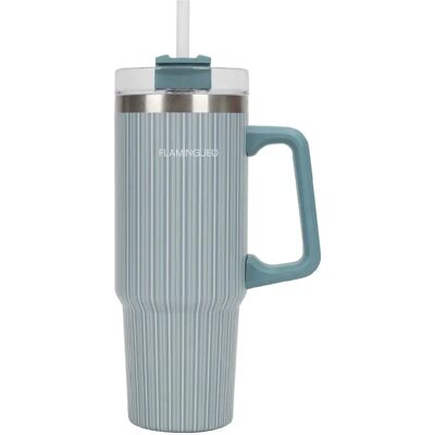 Flamingueo Mug isotherme avec paille acier inoxydable 0,9 litres Vert - Publicité Flamingueo Mug isotherme avec paille acier inoxydable 0,9 litres Vert - Publicité