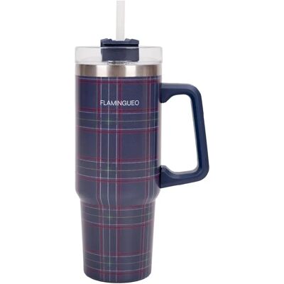 Flamingueo Mug isotherme avec paille acier inoxydable 0,9 litres Bleu - Publicité Flamingueo Mug isotherme avec paille acier inoxydable 0,9 litres Bleu - Publicité
