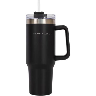 flamingueo Mug Thermique Noir en Acier Inoxydable - Garde Boissons Chaudes & Froides - Publicité flamingueo Mug Thermique Noir en Acier Inoxydable - Garde Boissons Chaudes & Froides - Publicité