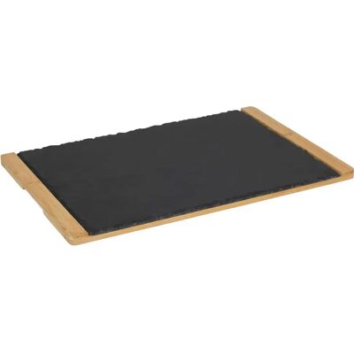 Assiette de présentation Secret de Gourmet - Bambou et ardoise 45cm - Publicité Assiette de présentation Secret de Gourmet - Bambou et ardoise 45cm - Publicité