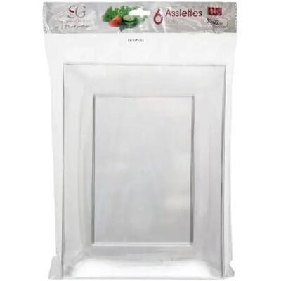 Five Simply Smart Lot de 6 Assiettes Plates Plastique Réutilisable Tokyo 30cm Transparent - Publicité Five Simply Smart Lot de 6 Assiettes Plates Plastique Réutilisable Tokyo 30cm Transparent - Publicité