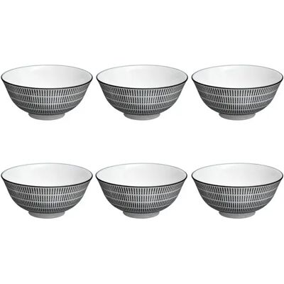 Secret De Gourmet Lot de 6 Bols Porcelaine Lunis 15cm Noir - Publicité Secret De Gourmet Lot de 6 Bols Porcelaine Lunis 15cm Noir - Publicité