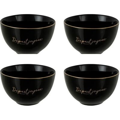 Paris Prix Lot de 4 Bols en Porcelaine Ilene 10cm Noir - Publicité Paris Prix Lot de 4 Bols en Porcelaine Ilene 10cm Noir - Publicité