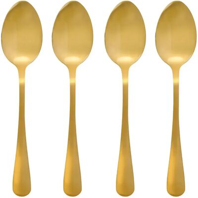 Secret De Gourmet Lot de 4 Cuillères à Soupe en Inox Gold 20cm Or - Publicité Secret De Gourmet Lot de 4 Cuillères à Soupe en Inox Gold 20cm Or - Publicité