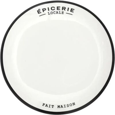 Paris Prix Lot de 6 Assiettes Plates Épicerie 20cm Blanc - Publicité Paris Prix Lot de 6 Assiettes Plates Épicerie 20cm Blanc - Publicité
