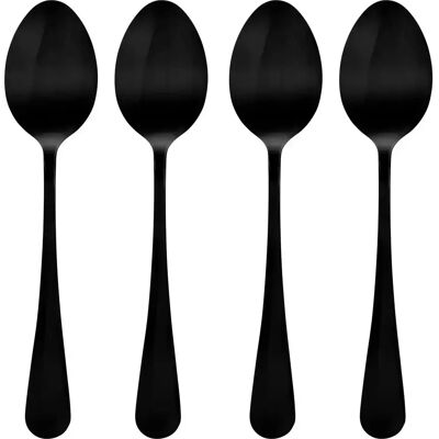 Secret De Gourmet Lot de 4 Cuillères à Soupe en Inox Shadow 20cm Noir - Publicité Secret De Gourmet Lot de 4 Cuillères à Soupe en Inox Shadow 20cm Noir - Publicité