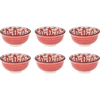 Paris Prix Lot de 6 Bols en Porcelaine Jaipur 22cl Rouge - Publicité Paris Prix Lot de 6 Bols en Porcelaine Jaipur 22cl Rouge - Publicité