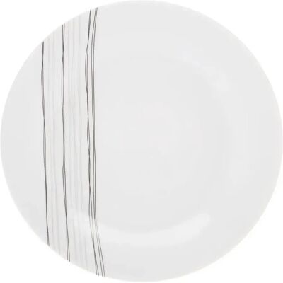 Secret De Gourmet Lot de 6 Assiettes Plates Lignes 27cm Blanc - Publicité Secret De Gourmet Lot de 6 Assiettes Plates Lignes 27cm Blanc - Publicité