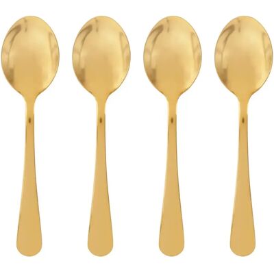 Secret De Gourmet Lot de 4 Cuillères à Café en Inox Gold 13cm Or - Publicité Secret De Gourmet Lot de 4 Cuillères à Café en Inox Gold 13cm Or - Publicité