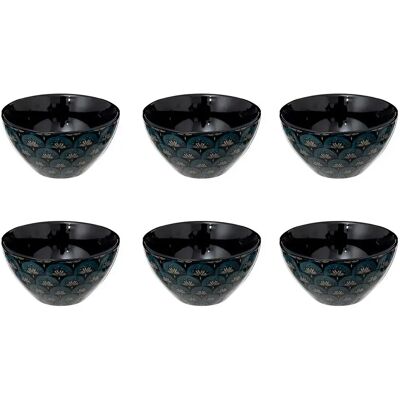 Secret De Gourmet Lot de 6 Bols Jiling 46cl Bleu Indigo - Publicité Secret De Gourmet Lot de 6 Bols Jiling 46cl Bleu Indigo - Publicité