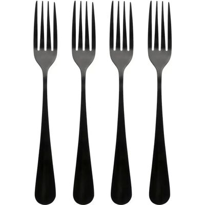 Secret De Gourmet Lot de 4 Fourchettes en Inox Shadow 20cm Noir - Publicité Secret De Gourmet Lot de 4 Fourchettes en Inox Shadow 20cm Noir - Publicité