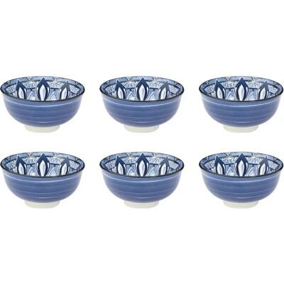 Paris Prix Lot de 6 Bols en Porcelaine Jaipur 22cl Bleu - Publicité Paris Prix Lot de 6 Bols en Porcelaine Jaipur 22cl Bleu - Publicité