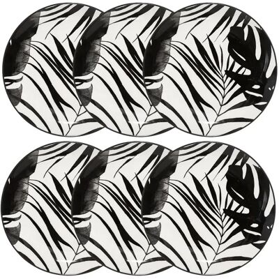 Secret De Gourmet Lot de 6 Assiettes à Dessert Palme 19cm Noir - Publicité Secret De Gourmet Lot de 6 Assiettes à Dessert Palme 19cm Noir - Publicité