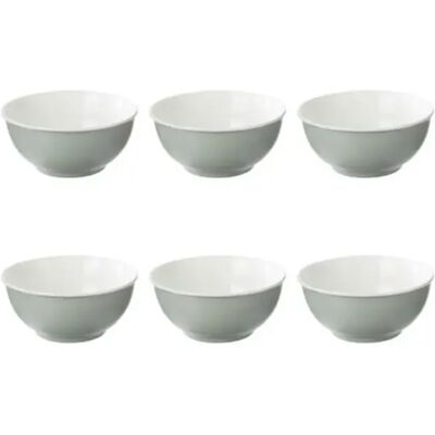 Secret De Gourmet Lot de 6 Bols en Porcelaine Nature 52cl Menthe - Publicité Secret De Gourmet Lot de 6 Bols en Porcelaine Nature 52cl Menthe - Publicité
