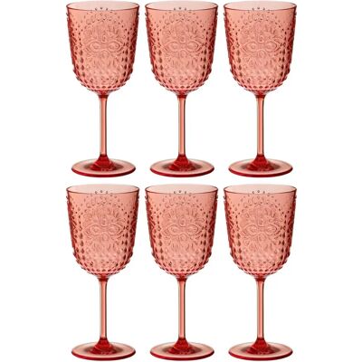 Paris Prix Lot de 6 Verres à Vin Réutilisables Barbra 41,4cl Rouge - Publicité Paris Prix Lot de 6 Verres à Vin Réutilisables Barbra 41,4cl Rouge - Publicité