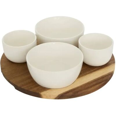 Secret De Gourmet Service Apéritif 5 Pièces Elégance 26cm Blanc - Publicité Secret De Gourmet Service Apéritif 5 Pièces Elégance 26cm Blanc - Publicité
