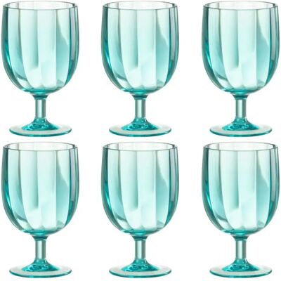 Paris Prix Lot de 6 Verres à Vin Réutilisable Plastique 31cl Bleu - Publicité Paris Prix Lot de 6 Verres à Vin Réutilisable Plastique 31cl Bleu - Publicité