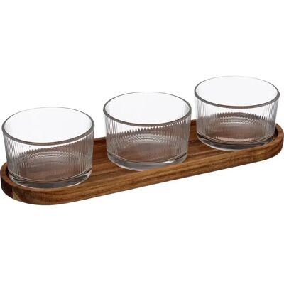 Secret De Gourmet Service Apéritif 4 Pièces Nala 31cm Marron - Publicité Secret De Gourmet Service Apéritif 4 Pièces Nala 31cm Marron - Publicité