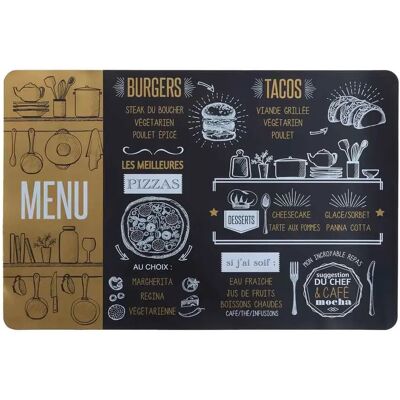 Paris Prix Set de Table Imprimé Brasserie 28x43cm Or - Publicité Paris Prix Set de Table Imprimé Brasserie 28x43cm Or - Publicité