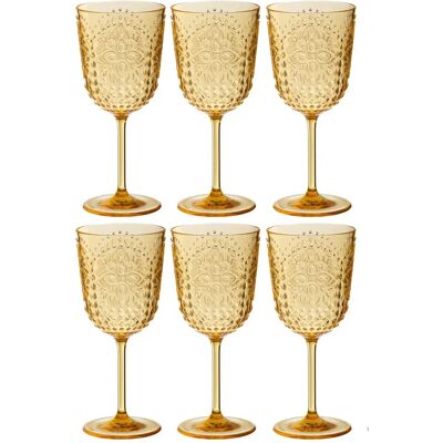 Paris Prix Lot de 6 Verres à Vin Réutilisables Barbra 41,4cl Jaune - Publicité Paris Prix Lot de 6 Verres à Vin Réutilisables Barbra 41,4cl Jaune - Publicité