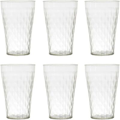 Paris Prix Lot de 6 Verres Réutilisables Sabah 42cl Transparent - Publicité Paris Prix Lot de 6 Verres Réutilisables Sabah 42cl Transparent - Publicité