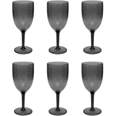 Five Simply Smart Lot de 6 Verres à Pied Réutilisables Estiva 35cl Gris Charbon - Publicité Five Simply Smart Lot de 6 Verres à Pied Réutilisables Estiva 35cl Gris Charbon - Publicité