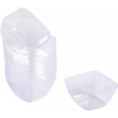 Paris Prix Lot de 25 Verrines Cubes en Plastique Réutilisable Mini Apéritif 4,5cl Transparent - Publicité Paris Prix Lot de 25 Verrines Cubes en Plastique Réutilisable Mini Apéritif 4,5cl Transparent - Publicité
