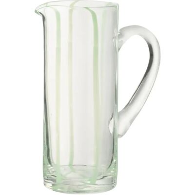 Paris Prix Carafe Rayures en Verre Ophelie 25cm Vert - Publicité Paris Prix Carafe Rayures en Verre Ophelie 25cm Vert - Publicité