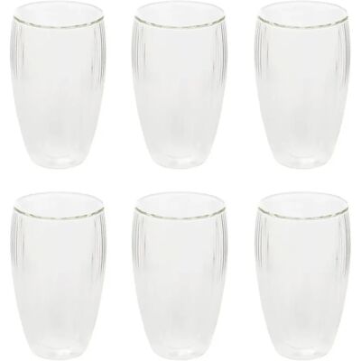 Secret De Gourmet Lot de 6 Mugs Striés Cléa 35cl Transparent - Publicité Secret De Gourmet Lot de 6 Mugs Striés Cléa 35cl Transparent - Publicité