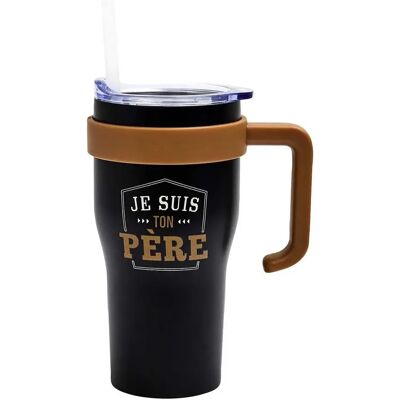 Paris Prix Mug de Transport en Inox Je Suis Ton Père 60cl Noir - Publicité Paris Prix Mug de Transport en Inox Je Suis Ton Père 60cl Noir - Publicité