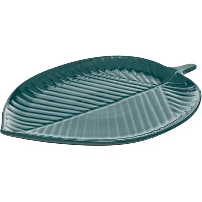 Secret De Gourmet Centre de Table Feuille Yucatan 34cm Bleu Canard - Publicité Secret De Gourmet Centre de Table Feuille Yucatan 34cm Bleu Canard - Publicité