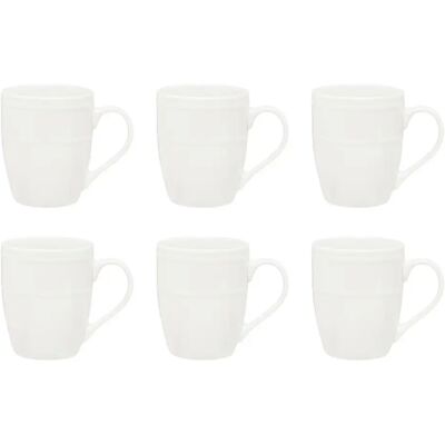 Secret De Gourmet Lot de 6 Mugs en Porcelaine Perle 35cl Blanc - Publicité Secret De Gourmet Lot de 6 Mugs en Porcelaine Perle 35cl Blanc - Publicité