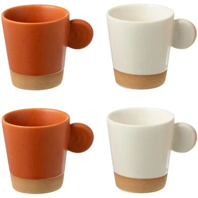 Paris Prix Lot de 4 Tasses à Café Avery 7,5cl Orange & Blanc - Publicité Paris Prix Lot de 4 Tasses à Café Avery 7,5cl Orange & Blanc - Publicité