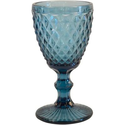 Medard De Noblat Diamond Bleu - 6 verres à pied 20 cl - Publicité Medard De Noblat Diamond Bleu - 6 verres à pied 20 cl - Publicité