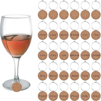 Vendos85 Pendentifs en Liège pour Identifier Verres à Vin - Publicité Vendos85 Pendentifs en Liège pour Identifier Verres à Vin - Publicité