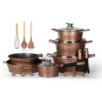 Batterie de cuisine 17 pièces Cuivre Royalty Line RLES1014M-COP - Publicité Batterie de cuisine 17 pièces Cuivre Royalty Line RLES1014M-COP - Publicité