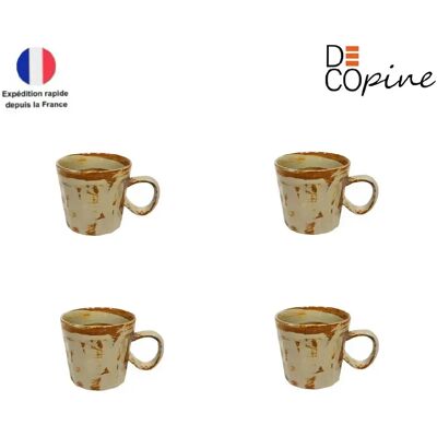 Decopine – Lot de 4 tasses à café en céramique 170 ml – Beige – Style wabi-sabi - Publicité Decopine – Lot de 4 tasses à café en céramique 170 ml – Beige – Style wabi-sabi - Publicité