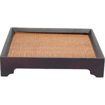 Autre Vue Plateau de service carré vintage en bois de 19 cm pour thé et desserts, idéal pour la maison et le bureau - Publicité Autre Vue Plateau de service carré vintage en bois de 19 cm pour thé et desserts, idéal pour la maison et le bureau - Publicité