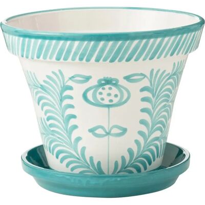 Paris Prix Pot Avec Soucoupe en Céramique Granada 50cm Bleu Aqua - Publicité Paris Prix Pot Avec Soucoupe en Céramique Granada 50cm Bleu Aqua - Publicité