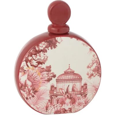Paris Prix Pot Flasque en Porcelaine Moriko 22cm Rouge & Blanc - Publicité Paris Prix Pot Flasque en Porcelaine Moriko 22cm Rouge & Blanc - Publicité