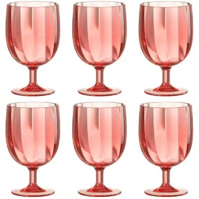 J-Line Boite de 6 verres à vin en plastique rouge H.15 cm - Publicité J-Line Boite de 6 verres à vin en plastique rouge H.15 cm - Publicité