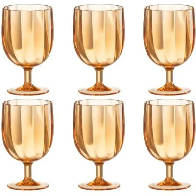 J-Line Boite de 6 verres à vin en plastique orange H.15 cm - Publicité J-Line Boite de 6 verres à vin en plastique orange H.15 cm - Publicité