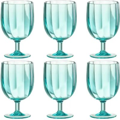 J-Line Boite de 6 verres à vin en plastique bleu H.15 cm - Publicité J-Line Boite de 6 verres à vin en plastique bleu H.15 cm - Publicité
