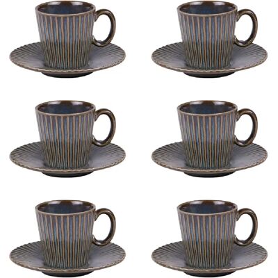 Table Passion Liv Bleu 6 Tasses à café avec sous-tasses - Coffret - Publicité Table Passion Liv Bleu 6 Tasses à café avec sous-tasses - Coffret - Publicité