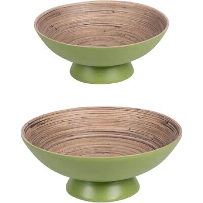 Table Passion Set de 2 coupes sur pied Bambou vertes 30 et 25 cm - Publicité Table Passion Set de 2 coupes sur pied Bambou vertes 30 et 25 cm - Publicité